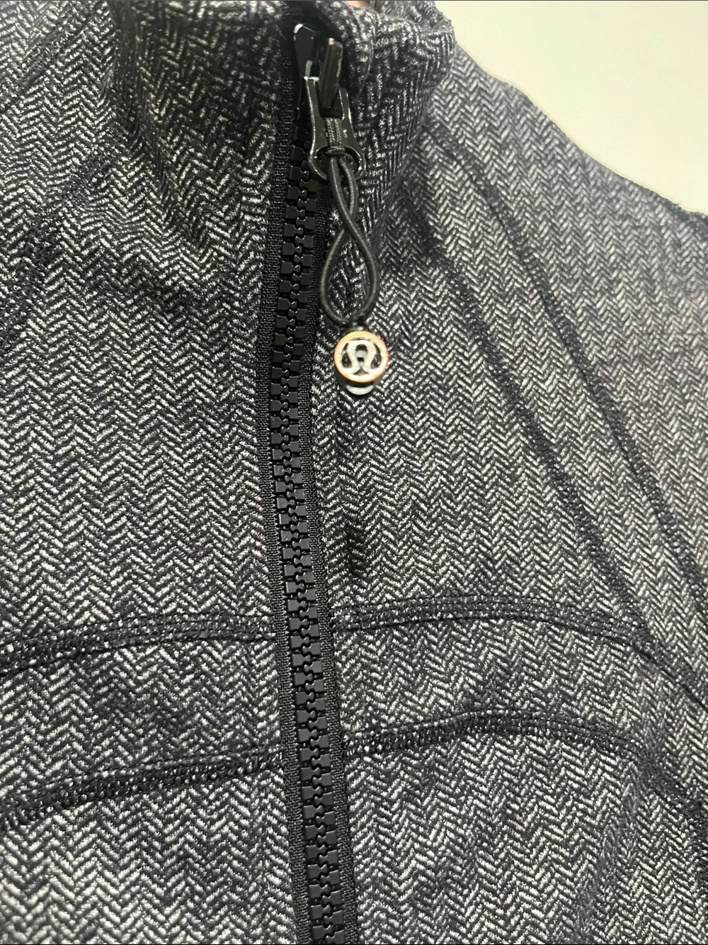 lululemon athletica Gray Herringbone Full-Zip Bomber Jacket